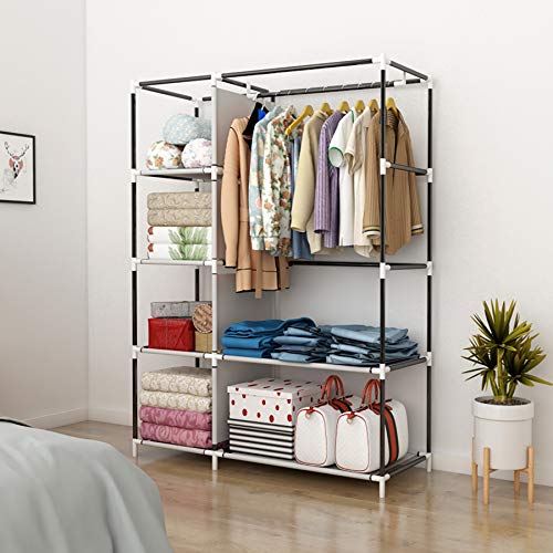 UDEAR Armario Closet Organizador Plegable para Ropa Ropero Resistente al Polvo Guardarropa,Negro