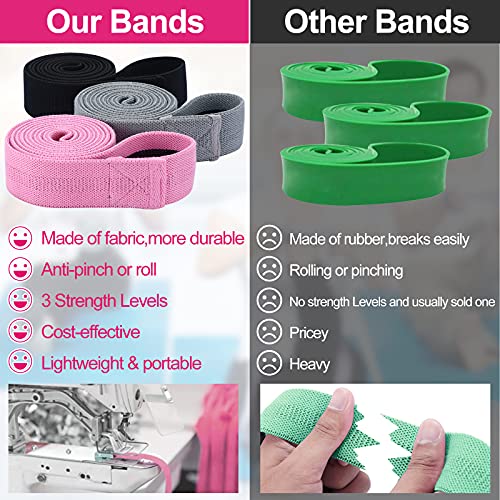 Ukphail Bandas Elasticas, Bandas de Resistencia Juego de 3 Bandas Elásticas Musculacion para Fitness con 3 Niveles, Resistencia Antideslizante Pilates,Yoga,Fuerza,Fisioterapia,Estiramientos