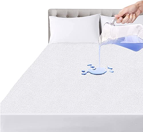 Utopia Bedding Impermeable Protector De Colchón 160 x 200 cm, Premium Funda De Colchón De Rizo 200 gsm, Transpirable, Elástico En Todo El Contorno