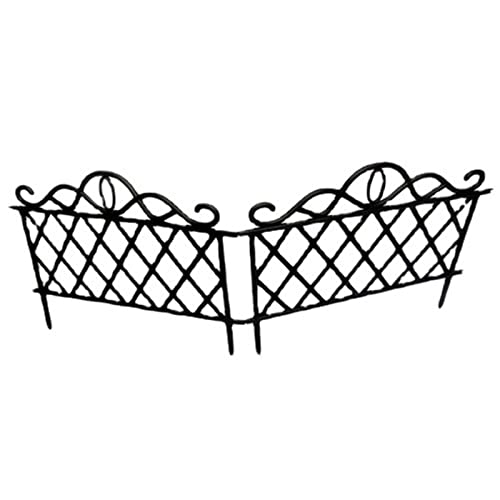 Valla De Jardín Jardín Decorativo Paneles de esgrima Barrera Animal Borde de Hierro Gordas de jardín for Paisaje al Aire Libre Frontera de la Cerca Plegable (Color : Black, Size : 47.7x36cm)