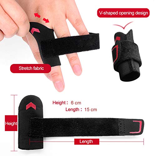 VerteLife Férulas para Dedos Ajustable Protector de Dedos, Manga para Dedo Vendas Soporte de Dedos Aliviar el Dolor Finger Sleeves Guard para Deporte Baloncesto Voleibol