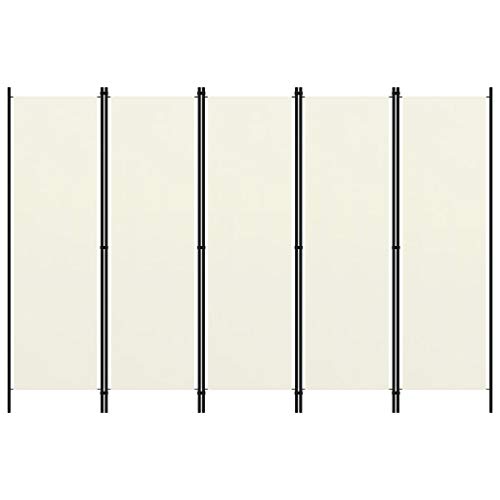 vidaXL Biombo divisor de 5 paneles blanco 250x180 cm