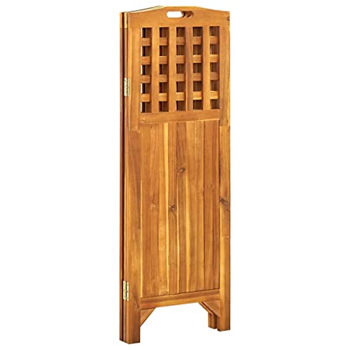 vidaXL Madera Maciza de Acacia Biombo de 3 Paneles Separador Ambientes Privacidad Pantalla Plegable Partición Vestidor Decoración 121x2x120 cm