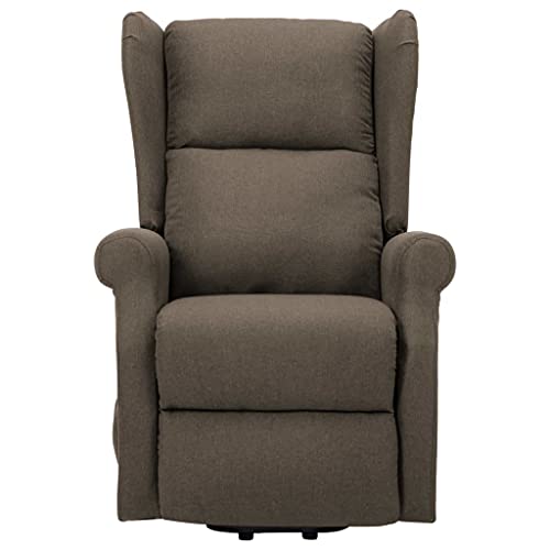 vidaXL Sillón TV Sistema de Elevación Reclinable Silla Levantapersonas Relax Mueble Balanceador Elevador Ergonómico Cómoda Tela Gris Taupe