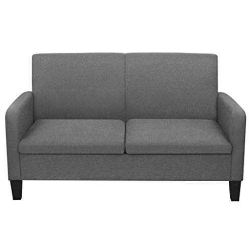 vidaXL Sofá 2 Plazas Tela 135x65x76 cm Gris Oscuro Asiento Silla Sillón Mueble