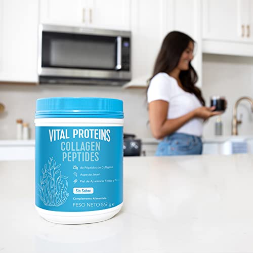 Vital Proteins Colageno en Polvo Collagen Peptides Criados en Pastos (567g) - Colágeno Hidrolizado Sin Sabor Ideal para Dietas Paleo, Cetogénica, Whole30 – Sin Glúten