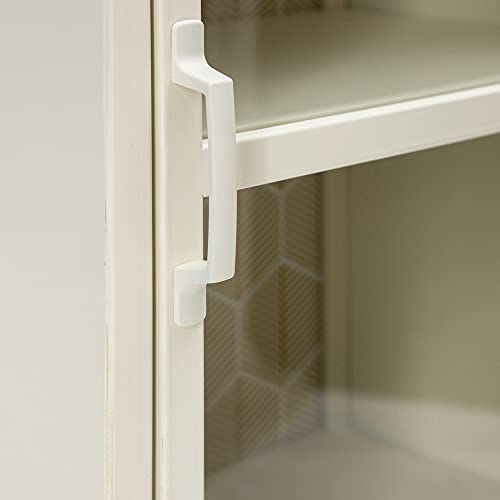 Vitrina de Metal y Cristal Beige de 1 Puerta de 42x30x131 cm - LOLAhome