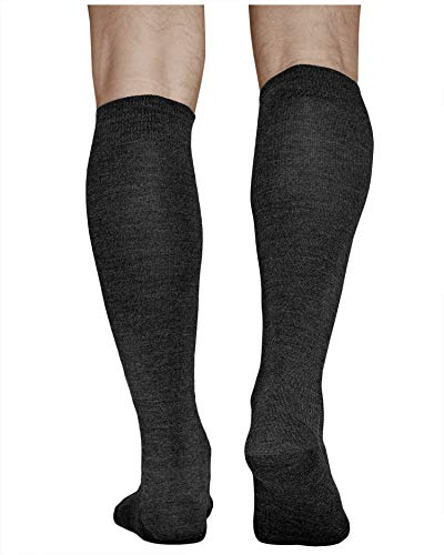 vitsocks Calcetines Lana MERINO Invierno Altos Hasta la Rodilla Hombre Calientes Cómodos, negro, 42-43