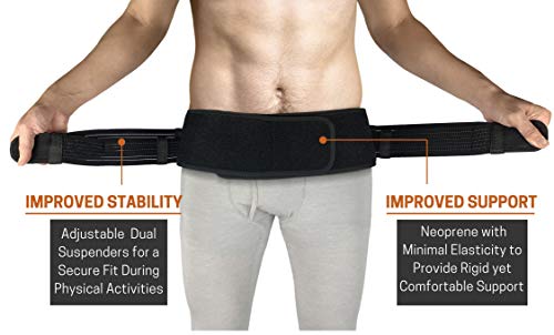 Vriksasana Posture Cinturón de cadera sacroilíaco para mujeres y hombres que alivia el dolor ciático, pélvico, lumbar, de piernas y del nervio sacro causado| (Negro, Regular)