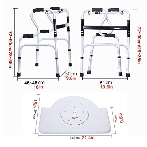 Walker, Silla De Ducha Silla con Inodoro con Ruedas Apoyabrazos Y Respaldo Ajustable En Altura Ancianos con Discapacidades Walker Muleta