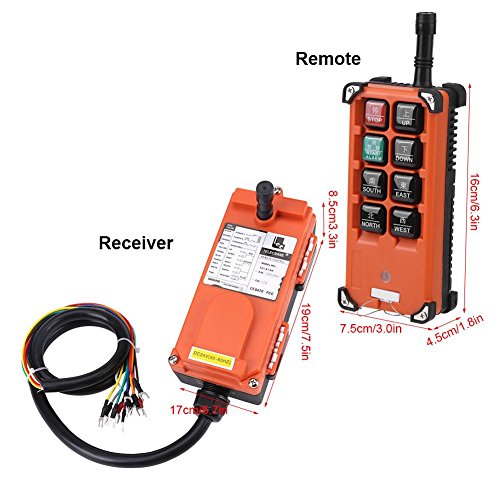 Wandisy Venta Loca 【????????? ????】 Mando a Distancia del polipasto, Sistema de Control Remoto y Receptor del Sistema de Radio Control de Velocidad de 1 Bloque de la Corona del polipasto （24 VCC）