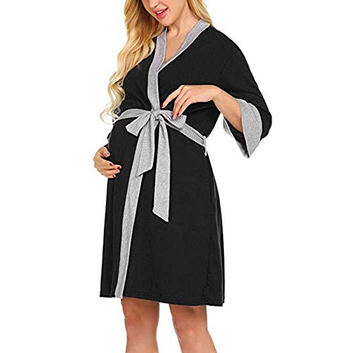 Webuyii Túnica de enfermería de maternidad 3 en 1 parto de trabajo de enfermería camisón Hospital Lactancia Albornoces