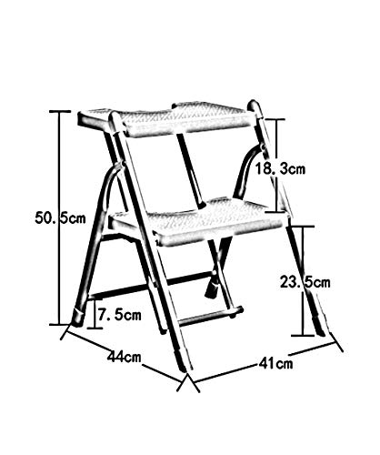 WJJ Taburete Alto Plegable Escalera De Mano Metal Plegable Taburete Ingenieria Emocionante Escalera Mecánica for Escalar Sillas De Espiga De Plástico Taburete Plegable (Color : Black 2 Layers)