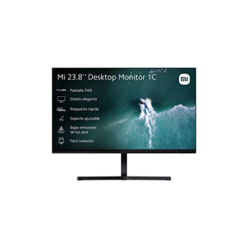 Xiaomi Monitor 1C 23.8" FHD (ISP, 1920x1080, 16:9, 60Hz, 6ms, 250cd/m2, HDMI + VGA, 178º, 3 lados sin bordes), negro