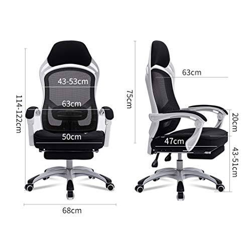 XIN CHANG LWH Presidente de Juego, con el reposapiés Silla Silla de Oficina apoyabrazos 3D Respaldo Alto con reposacabezas Silla sillas ergonómicas de Malla Oficina de Altas Prestaciones de Ordenador