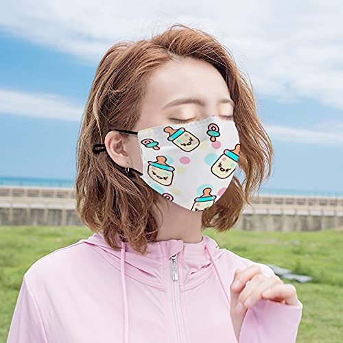 Xingruyun Mascarillas Faciales Personalizadas, Mascarilla Bucal De Diseño Personalizado Con Filtros, Cubierta Facial Unisex Reutilizable Emoticonos Kawaii 1 PCS