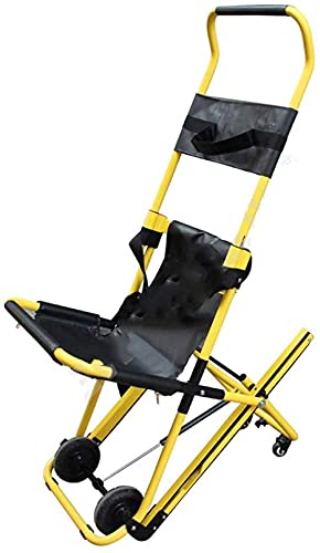 YLKCU 1 Electric Wheelchair Stair Evacuation Chair Foldable Ambulance Chair Firefighter Evacuation Lift with Patient Restraint Straps Weight Capacity 350lb-Yellow + Black