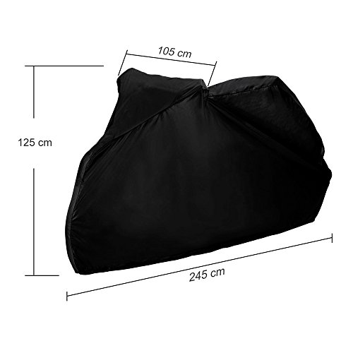 Zacro Funda para Moto/Cubierta de la Moto 190T Impermeable Cubierta Protectora UV los Agujeros del Acero Inoxidable al Aire Libre con el Bolso del Almacenaje (Negro)