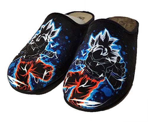 Zapatillas Fan Art inspiradas en Goku Dragon Ball - Cómodas casa Pantuflas (Numeric_43)