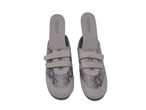 Zapato/Mujer/Cosdam/Plantilla Extraíble/Apto Plantilla ortopédica/Cuña 2 cm/Empeine Téxtil/Suela Goma/Color Gris Perla/Talla 37