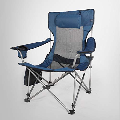 ZDXMZ Silla Plegable Sillón Camping al Aire Libre Camping Gear portátil con Respaldo Alto Apoyo for la Cabeza y Transpirable, Cup Holder y los apoyabrazos de Altas Prestaciones