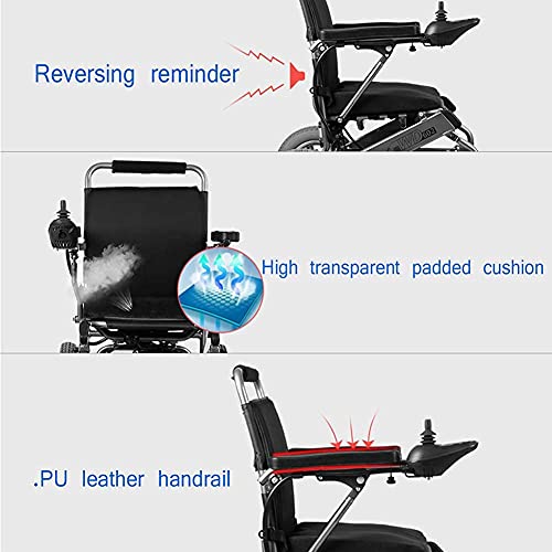 ZHTT Sillas de Ruedas Silla de Ruedas eléctrica Plegable Ligera con reposabrazos Ajustables y Pedales abatibles para Ancianos Sillas de Ruedas eléctricas Scooter