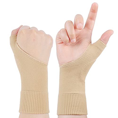 1 Par de Soporte de Muñeca de Gel Guante de Muñeca de Pulgar Guante de Artritis de Pulgar Soporte de Muñeca de Artritis para Muñeca de Pulgar Alivio de Dolor, Tamaño Grande, Color Trigo