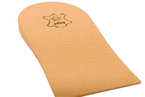 1 x Elevador de talón, Almohadilla para el Talón, Cuña ortopédica, Varias anchuras y alturas, Funda deCcuero, Kaps Topmed Plus, 1 pieza (altura 30 mm / 1.2 inch - talla S)