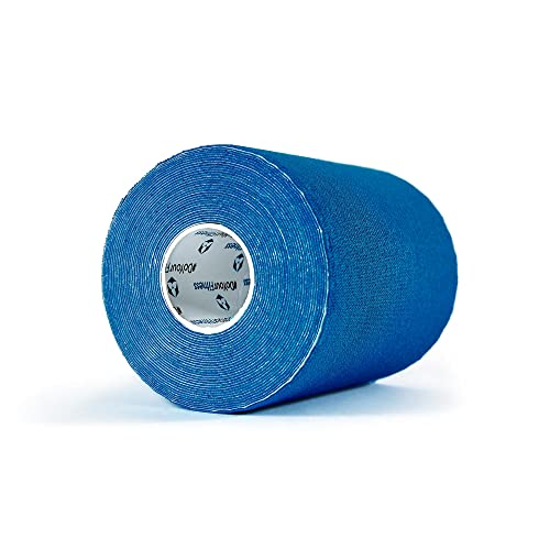 1x Cinta adhesiva deportiva / vendaje PREMIUM para kinesiología / 100 % algodón resistente al agua. Recomendado por fisioterapeutas. Longitud del rollo 5 m, anchura 2,5 cm / color: azul petróleo