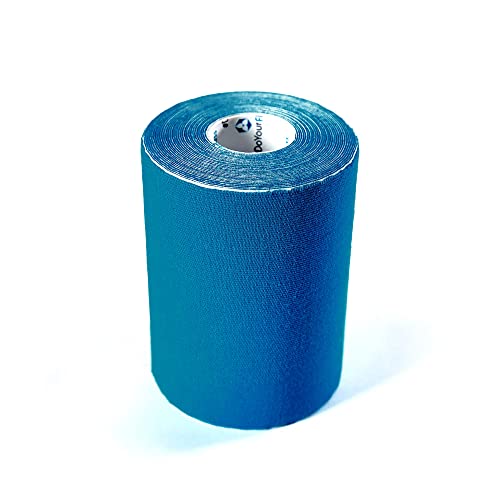 1x Cinta adhesiva deportiva / vendaje PREMIUM para kinesiología / 100 % algodón resistente al agua. Recomendado por fisioterapeutas. Longitud del rollo 5 m, anchura 2,5 cm / color: azul petróleo