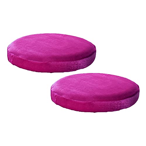 2 fundas redondas para taburetes, redondas, elásticas, lavables, para taburetes redondos de 12 a 15 pulgadas (rojo rosa)