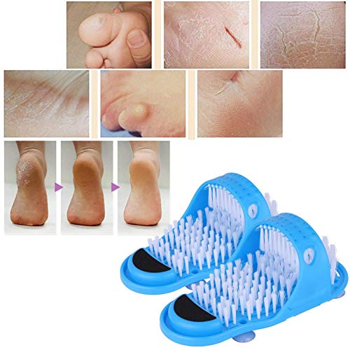 2 unidades de masajeadores de pies para baño de Bulary, zapatos de casa con limpiador de pies, pincel, ducha, sandalias, lavaplatos, para ducha, spa, masaje, exfoliante