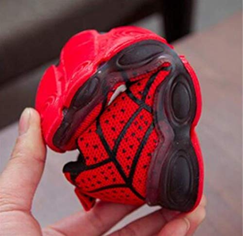 2019 Otoño Nuevos Zapatos Intermitentes para Niños Zapatos Deportivos para Niños Zapatos Spider-Man Zapatos De Suela Blanda (EU33,Rojo)