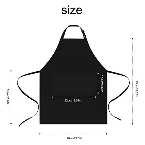 2Piezas Delantales para Hombre Mujer, Delantal Cocina de Algodón Poliéster, Delantales ajustables y 2 Bolsillos, Delantales para Cocina Hornear Jardinería Restaurante Camarero Barbacoa Cafetería