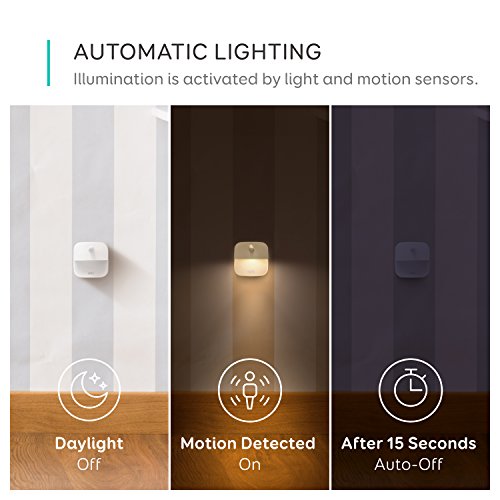 [3 unidades] eufy de Anker, Lumi luz nocturna adhesiva, LED blanco cálido, sensor de movimiento, dormitorio, baño, cocina, pasillo, escaleras, eficiencia energética, compacto