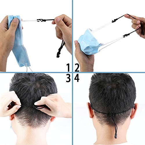 4 Piezas Gancho de Correa de Orejas, Ajustable Hebilla de Extensión, Gancho de Extensión para Orejas, Protectores de Orejas,Hebilla de Extensión Para Niños, Adultos