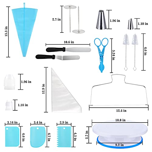 75Pcs Decoración de Pasteles Kit Ninonly Plato Giratorio para Tartas con Boquillas, Manga Pastelera, Raspadores de Pastel, Espátulas Glaseadas, Smoothe, Uñas de Flores, Cake Cutter