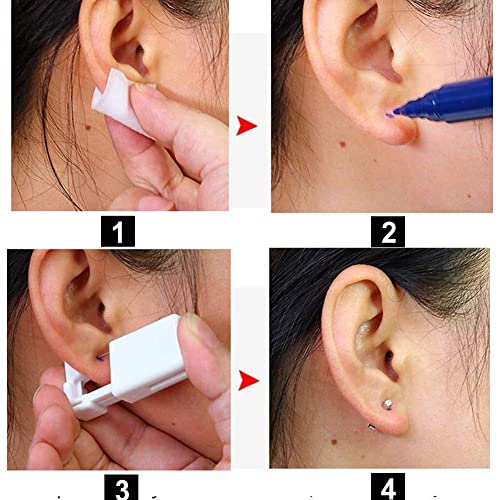 8pcs Pistola perforadora de Oreja,Piercing Desechable Herramienta Pistola de Piercing para Asepsis Piercing Kit de piercing Gun de la oreja con algodón alcohólico