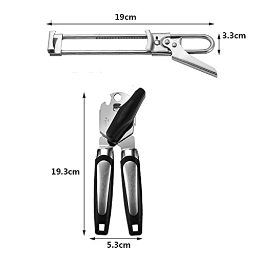 Abridor de Latas,Yueser 3 en 1 Abridor de Latas y Abridor de Botellas Manual de Frascos Abrelatas de Acero Inoxidable Ajustable para Hogar Cocina Restaurantes Camping