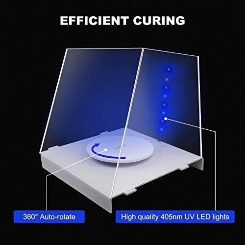 Actualizado SUNLU Caja de curado de resina UV adecuada para lámpara de secado de resina de 405nm con temporizador eléctrico y ajustable para impresora 3D SLA DLP LCD y modelo UV