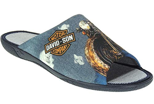 ALBEROLA-SEVILLAS Zapatilla Chinela Destalonada de IR por casa para Hombre | Motor Harley David-Son Azul Talla 43