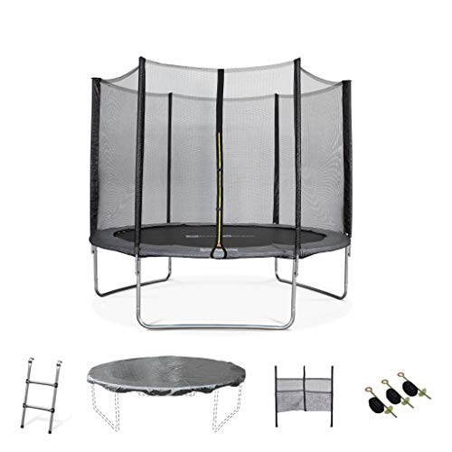 Alice's Garden - Cama elástica, Trampolín de 305 cm, aguanta hasta 150 kg (Estructura Reforzada). Incluye: Escalera + Funda Protectora + Bolsillo para Zapatos + Kit de Anclaje - Mars XXL