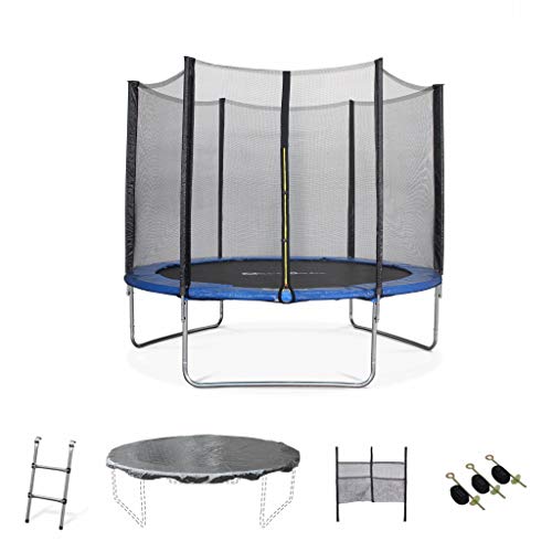 Alice's Garden - Cama elástica, Trampolin de 305 cm, (estructura reforzada). Inluye: escalera + funda protectora + bolsilla para zapatos - MARS XXL