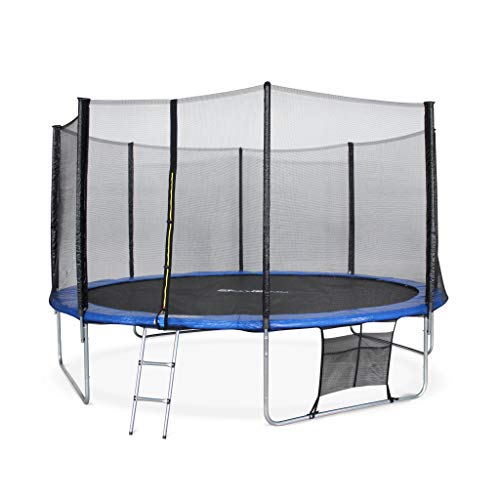 Alice's Garden - Cama elástica, Trampolin de 430 cm, aguanta hasta 150 kg (estructura reforzada). Inluye: escalera + funda protectora + bolsilla para zapatos - VENUS XXL