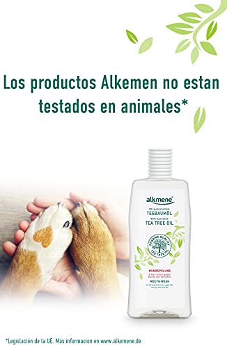 alkmene Enjuague bucal con aceite de árbol de té con protección 6 veces mayor - Protege contra la caries y el sarro - Sin alcohol, siliconas y parabenos 1x 500 ml