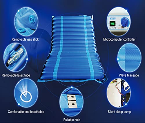 Almohadilla De Presión Alterna Extendida, Colchón Inflable De Aire para Cama con Sistema De Bomba Eléctrica Silenciosa, Cojín De Masaje Neumático para Tratamiento De Úlceras por Presión Y Dolor