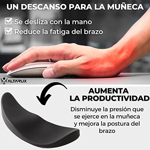 ALTARUX Reposamuñecas Ergonómico para Ratón, Almohadilla Deslizante de mano para Ordenador, Negro