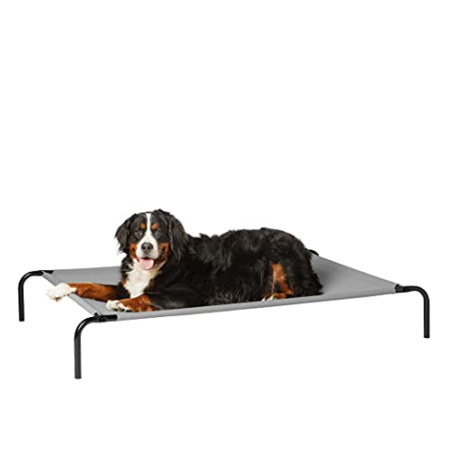 Amazon Basics - Cama elevada transpirable para mascotas, extragrande (153 x 94 x 23 cm), gris