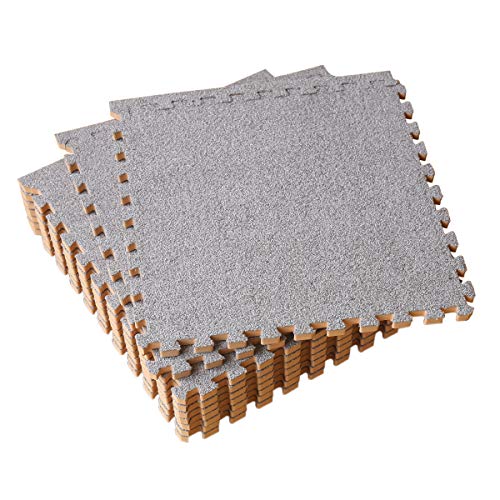 Amazon Brand - Umi -Alfombras de espuma entrelazadas de 30 X 30 cm (Gris claro 9 Piezas)