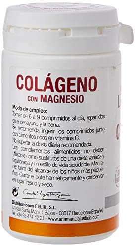 Ana Maria Lajusticia - Colágeno con magnesio – 75 comprimidos articulaciones fuertes y piel tersa. Regenerador de tejidos con colágeno hidrolizado tipo 1 y tipo 2. Envase para 12 días de tratamiento.